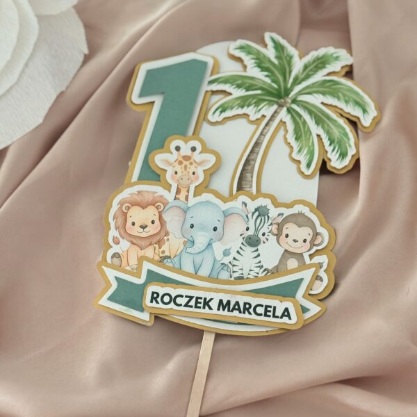 Topper na tort w stylu safari